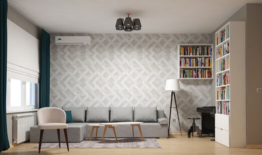 Фото № 1: Дизайн-проект зала 16.5  м² Стиль Модернизм для ЖК Московский