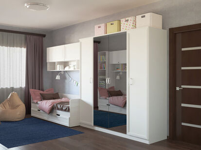 Фото № 6: Дизайн-проект трехкомнатной квартиры 86.1  м² Стиль Контемпорари для ЖК Кварталы 21/19