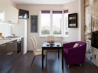 Фото № 3: Дизайн-проект трехкомнатной квартиры 86.1  м² Стиль Контемпорари для ЖК Кварталы 21/19