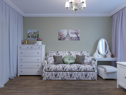 Фото № 1: Дизайн-проект зала 13.93  м² Стиль Прованс для ЖК Московский