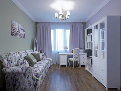 Фото № 2: Дизайн-проект зала 13.93  м² Стиль Прованс для ЖК Московский