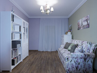 Фото № 3: Дизайн-проект зала 13.93  м² Стиль Прованс для ЖК Московский