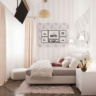 Фото № 4: Дизайн-проект трехкомнатной квартиры 49.14  м² Стиль Кантри для одноуровневого дома