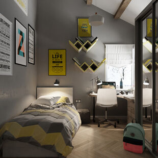 Фото № 6: Дизайн-проект трехкомнатной квартиры 49.14  м² Стиль Кантри для одноуровневого дома