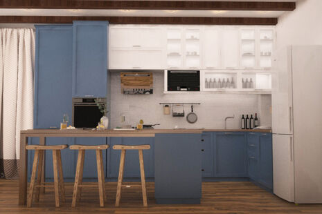 Фото № 1: Дизайн-проект двухкомнатной квартиры 98.2  м² Стиль Кантри для ЖК Московский