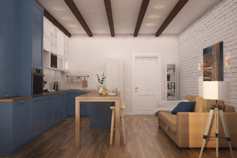 Фото № 4: Дизайн-проект двухкомнатной квартиры 98.2  м² Стиль Кантри для ЖК Московский