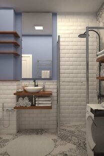 Фото № 5: Дизайн-проект двухкомнатной квартиры 98.2  м² Стиль Кантри для ЖК Московский