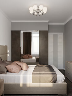 Фото № 4: Дизайн-проект двухкомнатной квартиры 52.06  м² Стиль Фьюжн для ЖК Московский