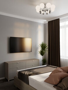 Фото № 5: Дизайн-проект двухкомнатной квартиры 52.06  м² Стиль Фьюжн для ЖК Московский