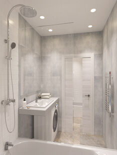 Фото № 3: Дизайн-проект двухкомнатной квартиры 52.06  м² Стиль Фьюжн для ЖК Московский