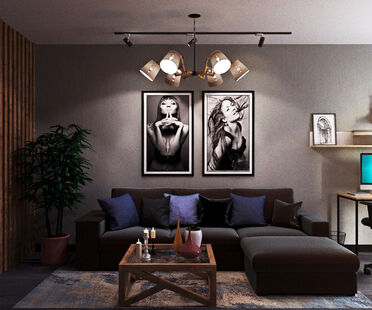 Фото № 1: Дизайн-проект двухкомнатной квартиры 69.66  м² Стиль Эклектика для ЖК Московский