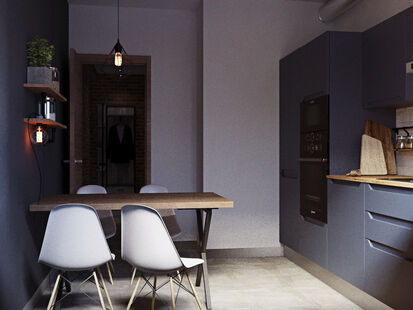 Фото № 6: Дизайн-проект двухкомнатной квартиры 69.66  м² Стиль Эклектика для ЖК Московский