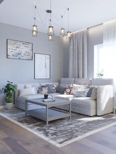 Фото № 1: Дизайн-проект кухни-гостиной 29.6  м² Стиль Модернизм для ЖК Московский