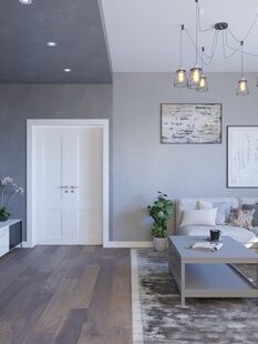 Фото № 6: Дизайн-проект кухни-гостиной 29.6  м² Стиль Модернизм для ЖК Московский