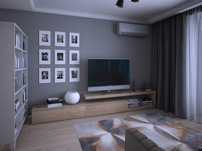 Фото № 6: Дизайн-проект однокомнатной квартиры 40.77  м² Скандинавский стиль для ЖК Московский