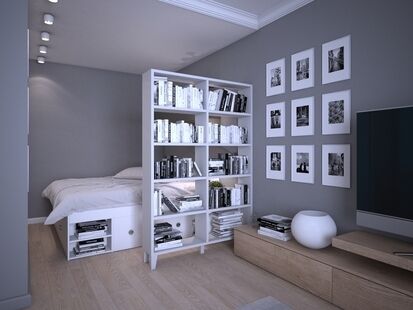 Фото № 5: Дизайн-проект однокомнатной квартиры 40.77  м² Скандинавский стиль для ЖК Московский