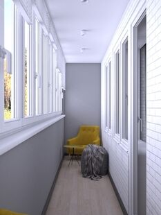 Фото № 3: Дизайн-проект однокомнатной квартиры 40.77  м² Скандинавский стиль для ЖК Московский