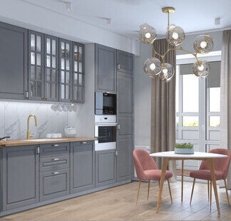 Фото № 1: Дизайн-проект двухкомнатной квартиры 60.33  м² Стиль Фьюжн для ЖК Московский