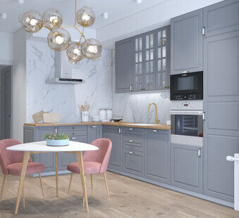 Фото № 2: Дизайн-проект двухкомнатной квартиры 60.33  м² Стиль Фьюжн для ЖК Московский