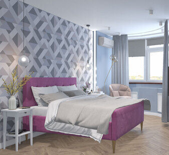 Фото № 4: Дизайн-проект двухкомнатной квартиры 60.33  м² Стиль Фьюжн для ЖК Московский