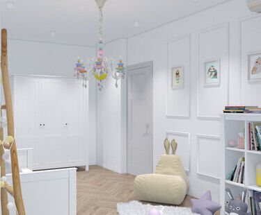 Фото № 5: Дизайн-проект двухкомнатной квартиры 60.33  м² Стиль Фьюжн для ЖК Московский