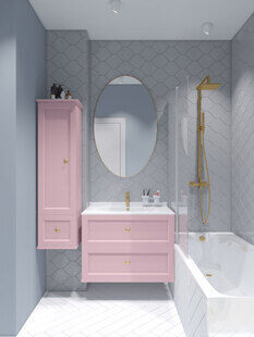 Фото № 3: Дизайн-проект двухкомнатной квартиры 60.33  м² Стиль Фьюжн для ЖК Московский