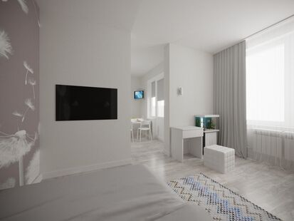 Фото № 5: Дизайн-проект однокомнатной квартиры 44.74  м² Стиль Контемпорари для ЖК Московский