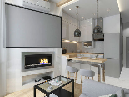 Фото № 2: Дизайн-проект двухкомнатной квартиры 34.52  м² Стиль Модернизм для ЖК Велтон Парк