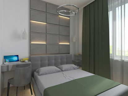 Фото № 6: Дизайн-проект двухкомнатной квартиры 34.52  м² Стиль Модернизм для ЖК Велтон Парк