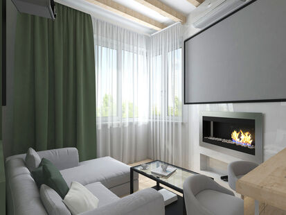 Фото № 5: Дизайн-проект двухкомнатной квартиры 34.52  м² Стиль Модернизм для ЖК Велтон Парк