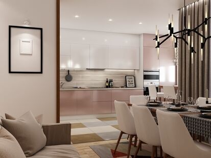 Фото № 1: Дизайн-проект четырехкомнатной квартиры 111.4  м² Стиль Модернизм для ЖК Московский