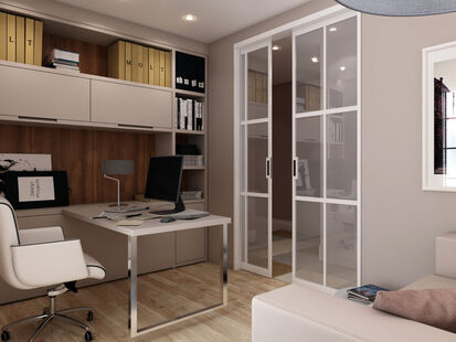 Фото № 3: Дизайн-проект четырехкомнатной квартиры 111.4  м² Стиль Модернизм для ЖК Московский