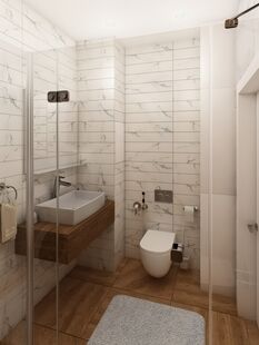 Фото № 4: Дизайн-проект четырехкомнатной квартиры 111.4  м² Стиль Модернизм для ЖК Московский