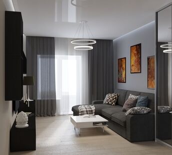 Фото № 3: Дизайн-проект двухкомнатной квартиры 64.6  м² Стиль Модернизм для ЖК Московский