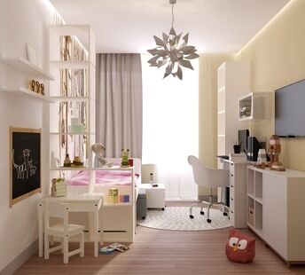 Фото № 6: Дизайн-проект двухкомнатной квартиры 64.6  м² Стиль Модернизм для ЖК Московский