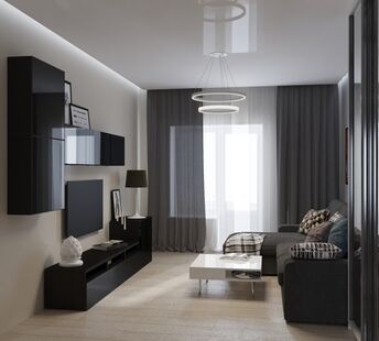 Фото № 4: Дизайн-проект двухкомнатной квартиры 64.6  м² Стиль Модернизм для ЖК Московский