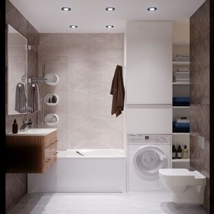 Фото № 5: Дизайн-проект двухкомнатной квартиры 64.6  м² Стиль Модернизм для ЖК Московский