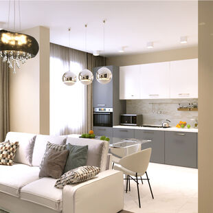 Фото № 1: Дизайн-проект трехкомнатной квартиры 93.5  м² Стиль Модернизм для ЖК Московский