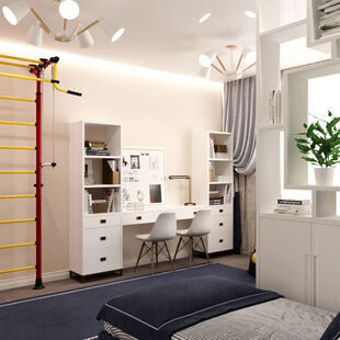 Фото № 6: Дизайн-проект трехкомнатной квартиры 93.5  м² Стиль Модернизм для ЖК Московский