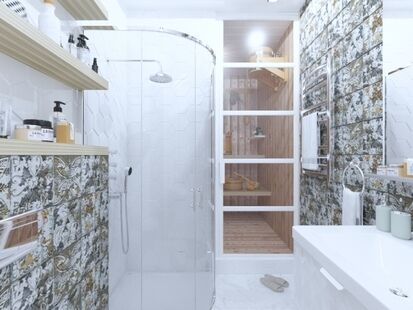 Фото № 2: Дизайн-проект двухкомнатной квартиры 76.13  м² Эко-стиль для гостевого дома