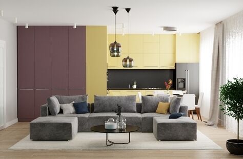 Фото № 1: Дизайн-проект трехкомнатной квартиры 93.92  м² Стиль Модернизм для ЖК Московский