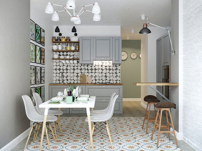 Фото № 1: Дизайн-проект двухкомнатной квартиры 64.46  м² Скандинавский стиль для ЖК Московский