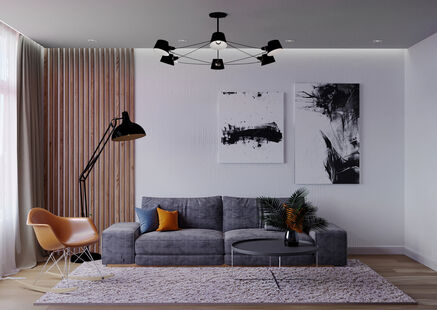 Фото № 6: Дизайн-проект двухкомнатной квартиры 64.46  м² Скандинавский стиль для ЖК Московский