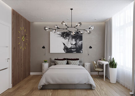 Фото № 5: Дизайн-проект двухкомнатной квартиры 64.46  м² Скандинавский стиль для ЖК Московский