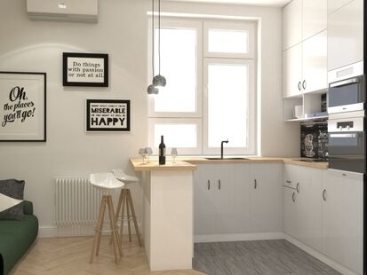 Фото № 3: Дизайн-проект трехкомнатной квартиры 73.39  м² Скандинавский стиль для ЖК Московский