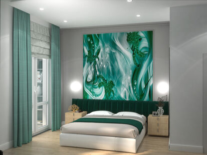 Фото № 4: Дизайн-проект трехкомнатной квартиры 73.39  м² Скандинавский стиль для ЖК Московский