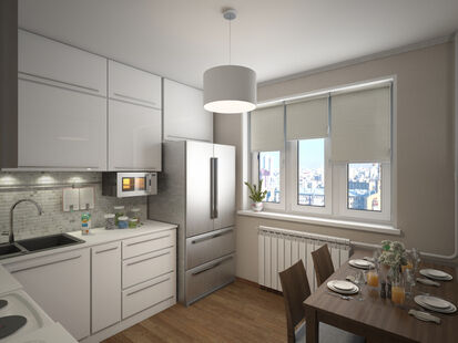 Фото № 3: Дизайн-проект кухни 10.55  м² Стиль Контемпорари для ЖК Московский