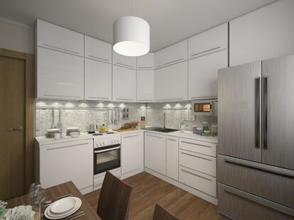 Фото № 2: Дизайн-проект кухни 10.55  м² Стиль Контемпорари для ЖК Московский