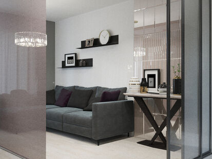 Фото № 5: Дизайн-проект трехкомнатной квартиры 70.6  м² Стиль Модернизм для ЖК Московский