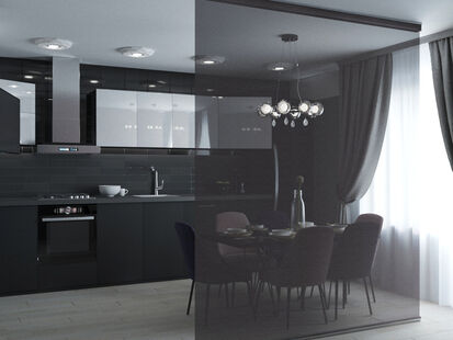 Фото № 6: Дизайн-проект трехкомнатной квартиры 70.6  м² Стиль Модернизм для ЖК Московский